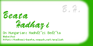 beata hadhazi business card